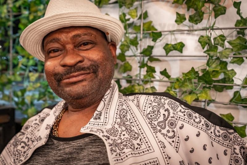 Heavy snowfall blanketing a mountain landscape