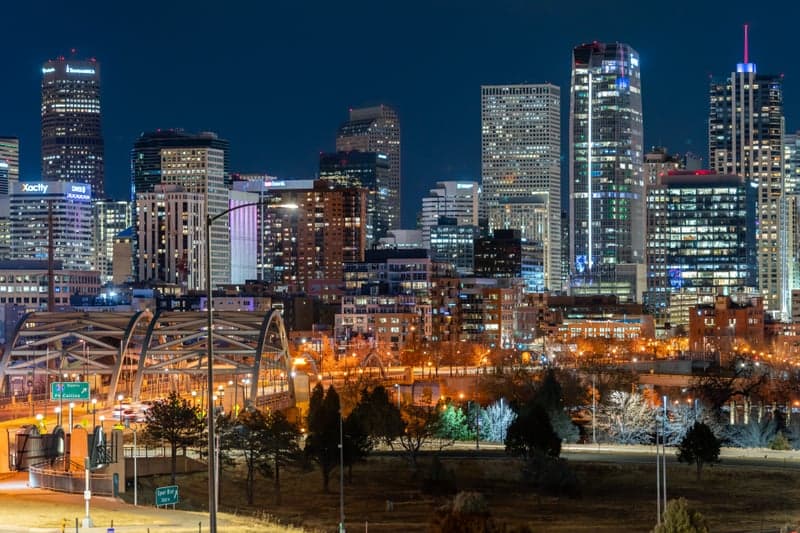 Landscape scene lit by the warm tones of golden hour