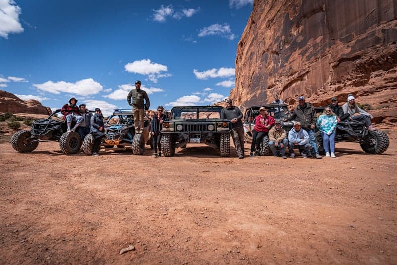 Red rock landscape in Moab, Utah with dramatic desert scenery