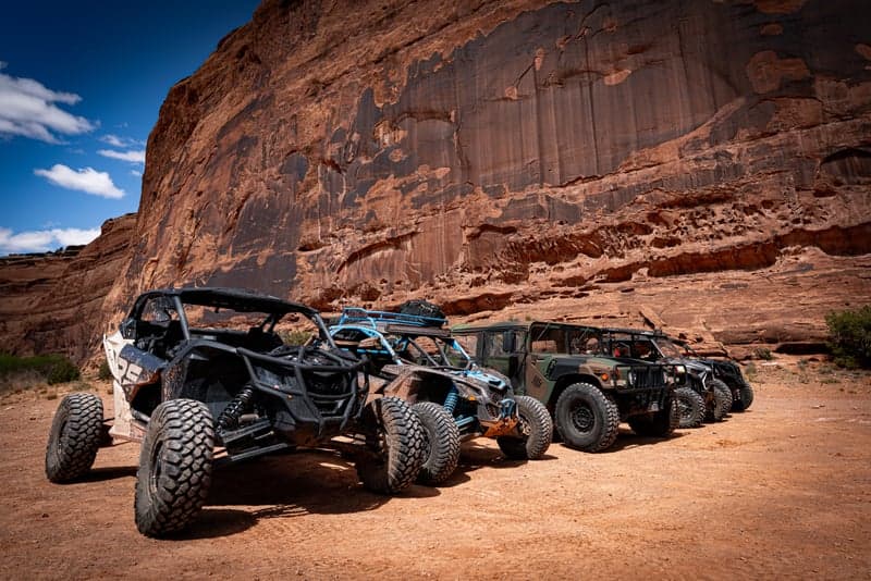 Moab desert landscape under a star-filled sky at night