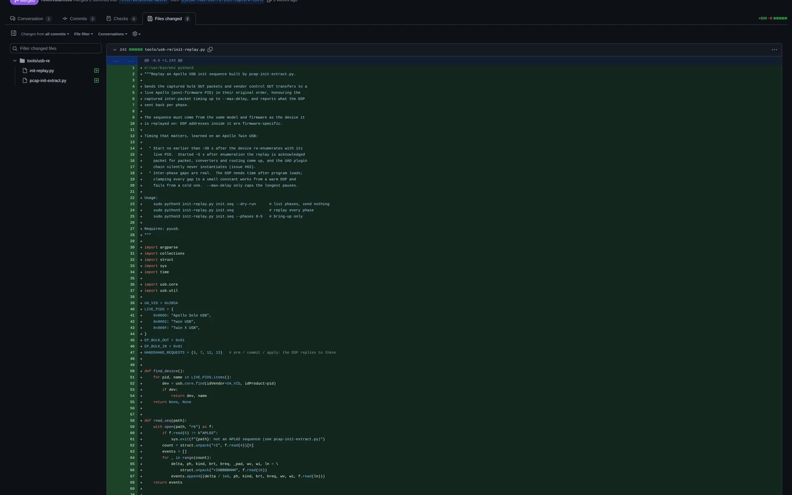 The Python diff of the replay tool