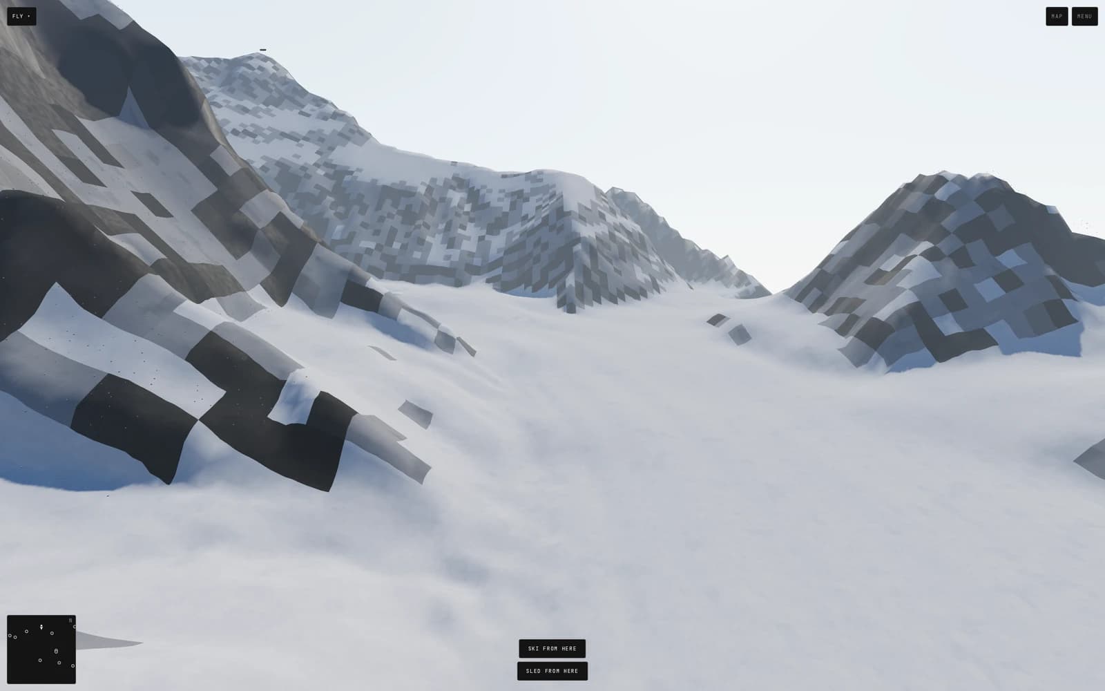 The Everest world from the Western Cwm, baked from an 8 m DEM.