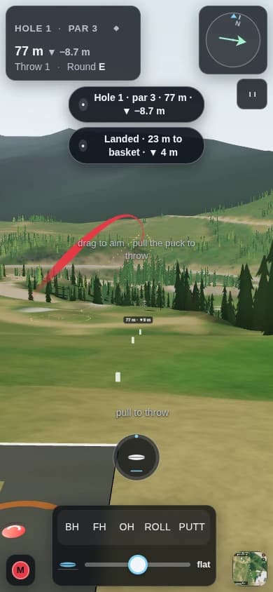 The aim view on a phone